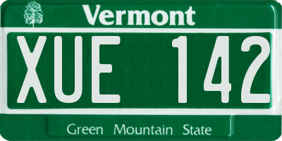 VT license plate XUE142