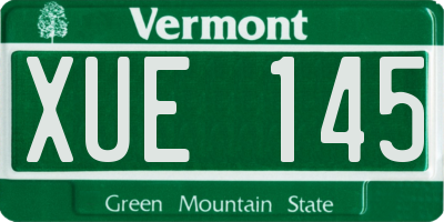 VT license plate XUE145