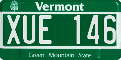VT license plate XUE146