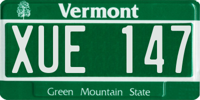VT license plate XUE147