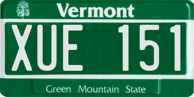 VT license plate XUE151