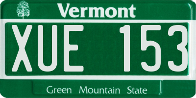 VT license plate XUE153