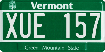 VT license plate XUE157