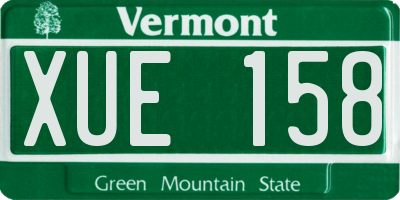 VT license plate XUE158