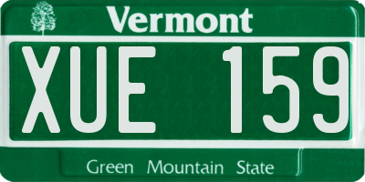 VT license plate XUE159