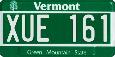 VT license plate XUE161
