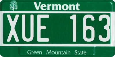 VT license plate XUE163