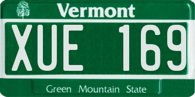 VT license plate XUE169