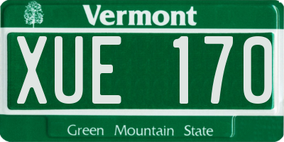 VT license plate XUE170