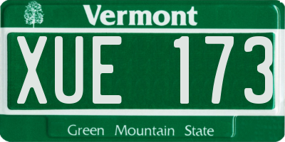 VT license plate XUE173
