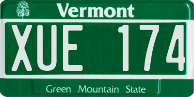 VT license plate XUE174