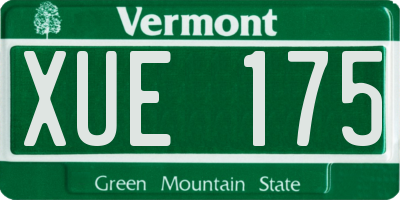 VT license plate XUE175