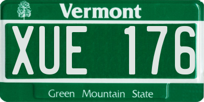 VT license plate XUE176