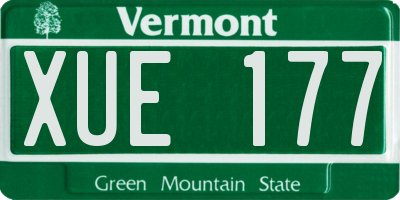 VT license plate XUE177