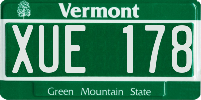 VT license plate XUE178