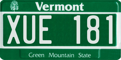 VT license plate XUE181