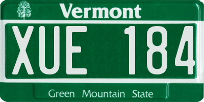 VT license plate XUE184