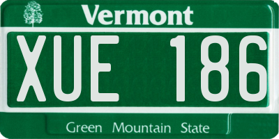VT license plate XUE186