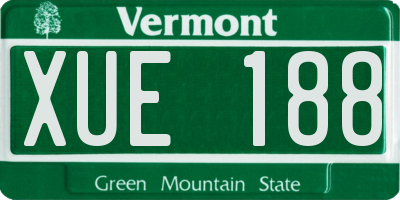 VT license plate XUE188