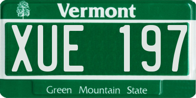VT license plate XUE197