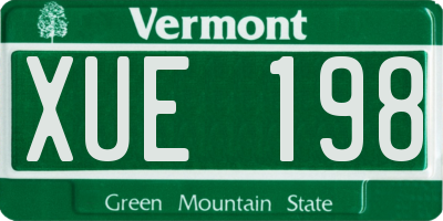 VT license plate XUE198