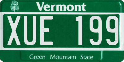 VT license plate XUE199