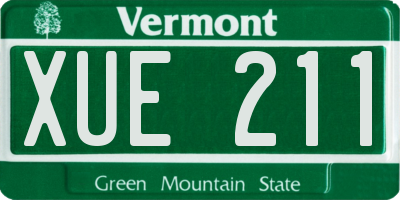 VT license plate XUE211