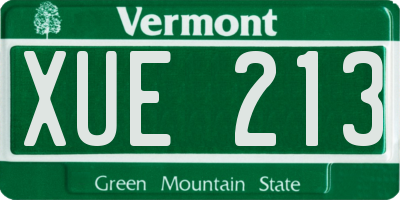 VT license plate XUE213