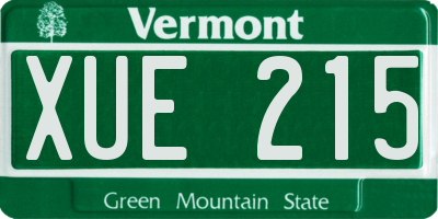 VT license plate XUE215