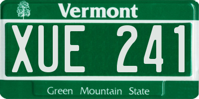 VT license plate XUE241