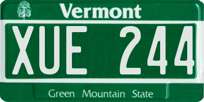 VT license plate XUE244