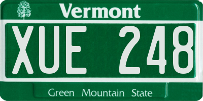VT license plate XUE248