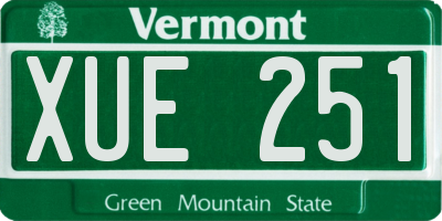 VT license plate XUE251