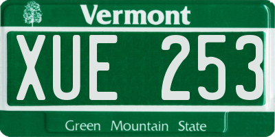 VT license plate XUE253