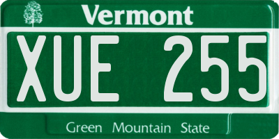 VT license plate XUE255