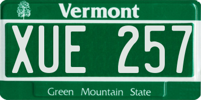 VT license plate XUE257