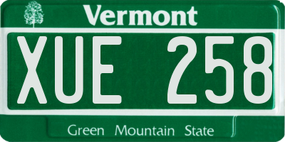 VT license plate XUE258