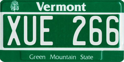 VT license plate XUE266