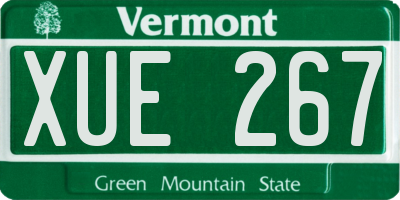 VT license plate XUE267