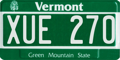 VT license plate XUE270