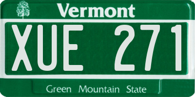 VT license plate XUE271