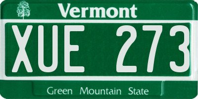 VT license plate XUE273