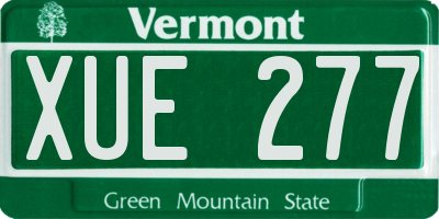 VT license plate XUE277