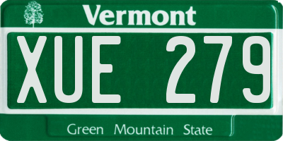 VT license plate XUE279