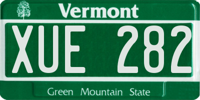 VT license plate XUE282