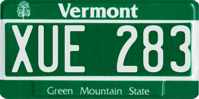 VT license plate XUE283