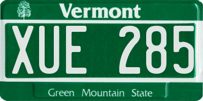 VT license plate XUE285