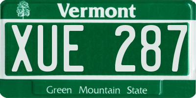 VT license plate XUE287