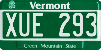 VT license plate XUE293
