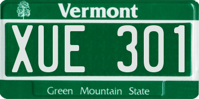 VT license plate XUE301